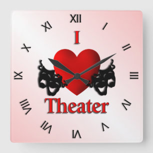 Horloge Carrée I Heart Theater Rose