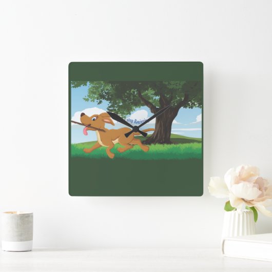 Horloge Carrée I Live to retrieve (Maison)