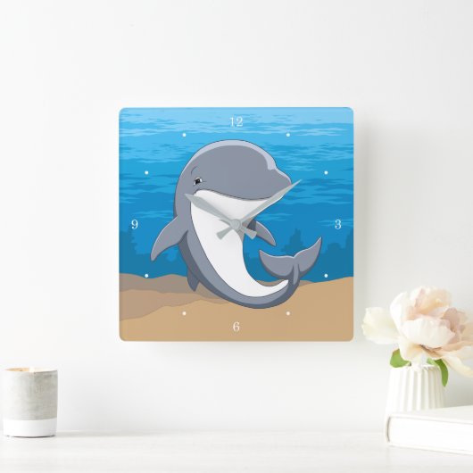 Horloge Carrée I Love Dolphins (Maison)
