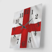 Horloge Carrée I Love England Drapeau de St George Patriotic (Angle)