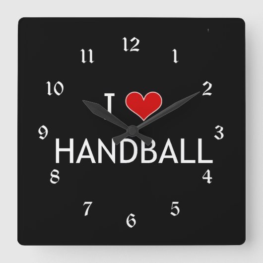 Horloge Carrée I Love Handball, design polaire, (Recto)