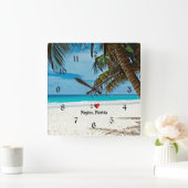 Horloge Carrée I Love Naples, Floride (Maison)