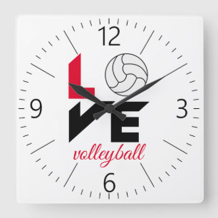 Horloge Carrée I Love volleyball
