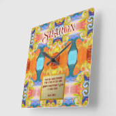 Horloge Carrée I Love You Unique Marbre Art Déco Abstrait (Angle)