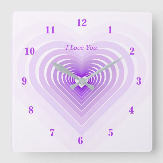 Horloge Carrée I Love You Wall Clock (Recto)
