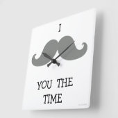 Horloge Carrée I MUSTACHE YOU THE TIME CLOCK Grey (Angle)