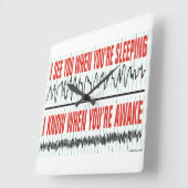 Horloge Carrée I See You When You're Sleeping Clock (Angle)
