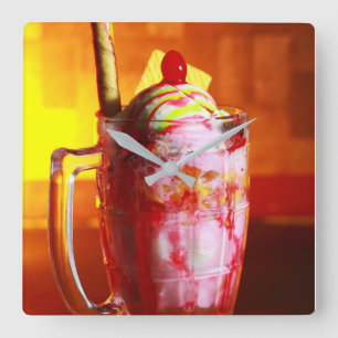 Horloge Carrée Ice Cream Sorbet