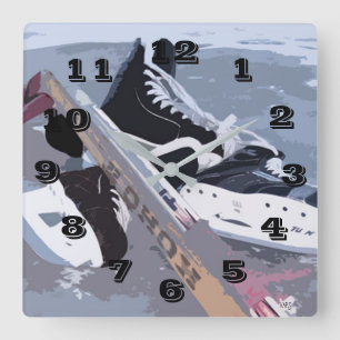 Horloge Carrée Ice Hockey Wall Clock