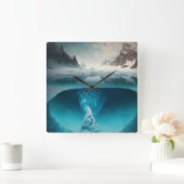 Horloge Carrée Icy Mountain View (Maison)