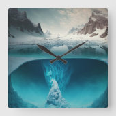 Horloge Carrée Icy Mountain View (Recto)
