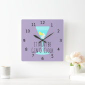 Horloge Carrée Il doit être temps, avec des chiffres (Maison)