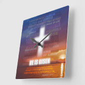 Horloge Carrée Il est ressuscité (Angle)