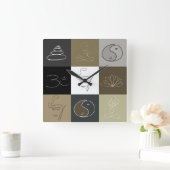 Horloge Carrée Il est temps de se détendre (Maison)