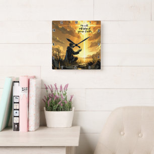 Horloge Carrée Il récompensera votre foi