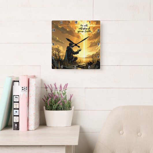 Horloge Carrée Il récompensera votre foi (Salle de lecture)