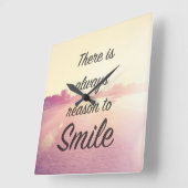 Horloge Carrée Il y a toujours raison de sourire (Angle)