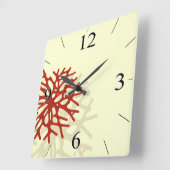 Horloge Carrée Île tropicale de Coral Reef (Angle)