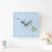 Horloge Carrée Iles hawaïennes (Maison)