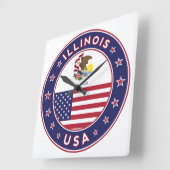 Horloge Carrée Illinois (Angle)