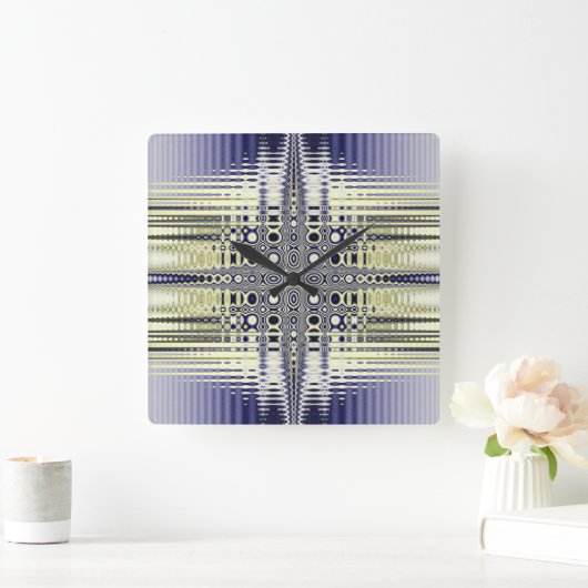 Horloge Carrée Illusion optique fractale (Maison)