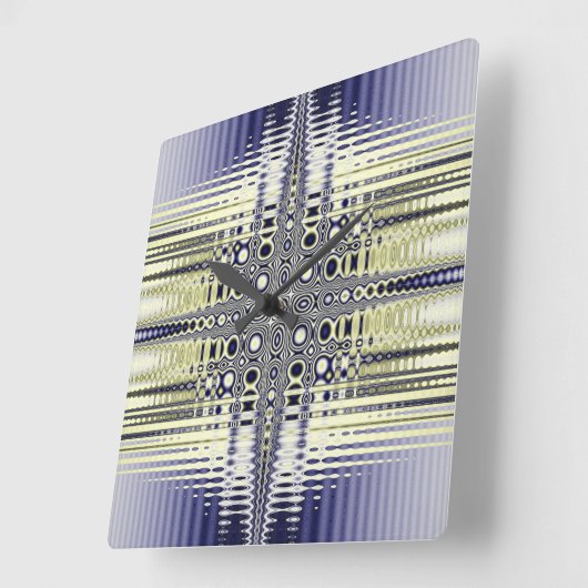 Horloge Carrée Illusion optique fractale (Angle)