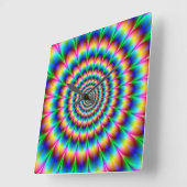 Horloge Carrée Illusion Spiral Optical (Angle)