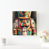 Horloge Carrée Illustration de calque Noisette de Noël II (Maison)