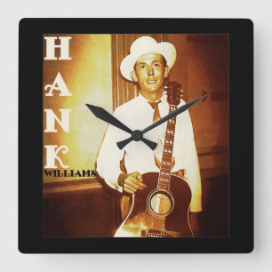 Horloge Carrée Illustration de Digitals de Hank Williams