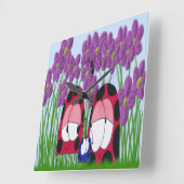 Horloge Carrée Illustration de la famille Ladybug (Angle)