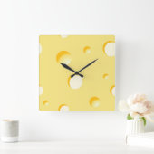 Horloge Carrée Illustration de tranche de fromage (Maison)