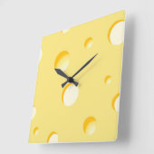 Horloge Carrée Illustration de tranche de fromage (Angle)