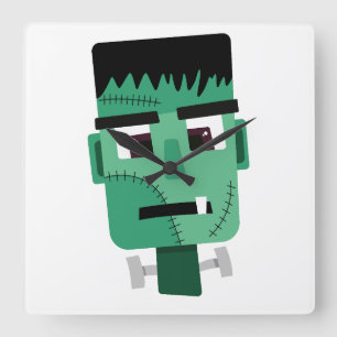 Horloge Carrée Illustration du monstre de Frankenstein
