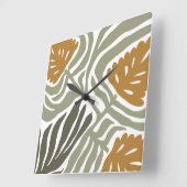 Horloge Carrée Illustration florale (Angle)