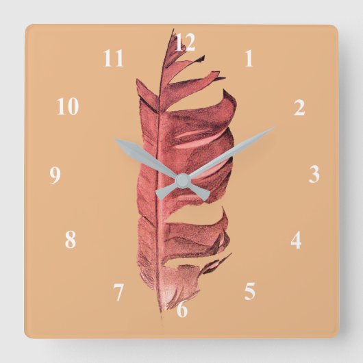 Horloge Carrée Illustration originale de dessin de plumes (Recto)
