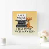 Horloge Carrée I'm A Writer I Talk to the Voices in My Head (Maison)