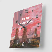 Horloge Carrée I'm On Island Sunset Square Wall Clock (Angle)