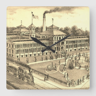 Horloge Carrée Image 1871 d'usine de montre d'Elgin Elgin