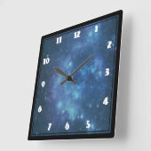 Horloge Carrée Image de l'espace bleu et purple cosmic (Angle)