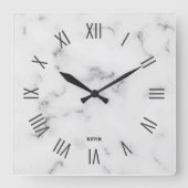Horloge Carrée Image de marbre gris chiffres romains (Recto)