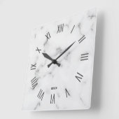 Horloge Carrée Image de marbre gris chiffres romains (Angle)