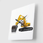 Horloge Carrée Image Digger pour Carré-Wall-Clock (Angle)