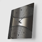 Horloge Carrée Image of Shiny Metallic Modern Geometric Design (Angle)