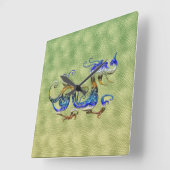 Horloge Carrée Imaginaire chinois Dragon Art Designer Cadeau Horl (Angle)