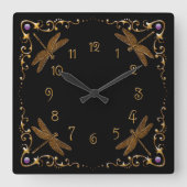 Horloge Carrée Imaginaire de conte de fée magique (Recto)