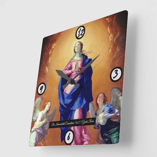 Horloge Carrée Immaculée conception (Angle)