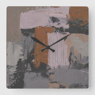 Horloge Carrée Impasto Abstract I