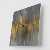 Horloge Carrée Impression abstraite de Black and Gold | Nai (Angle)