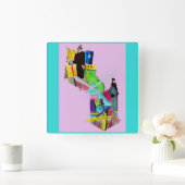 Horloge Carrée Impression art déco féminine des années 1930 (Maison)