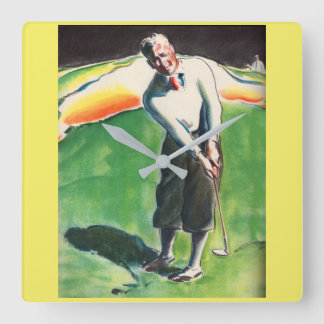 Horloge Carrée Impression de golf 1934